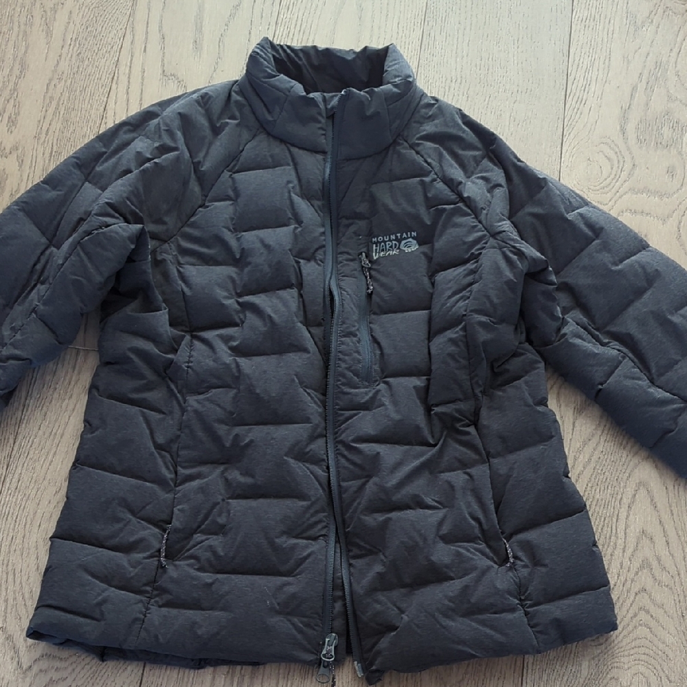 Women's Mountain Hardwear Stretch down Gray Puffer 700 Down Fill Jacket-size M
